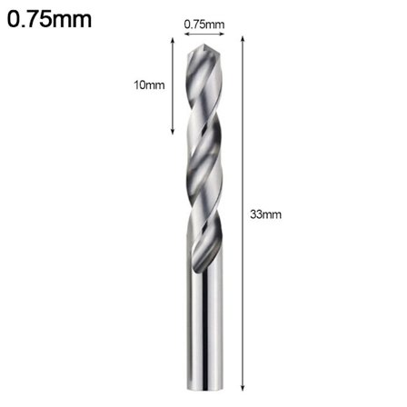 Twist Drill Bit Tungsten Steel Borr 0,75MM
