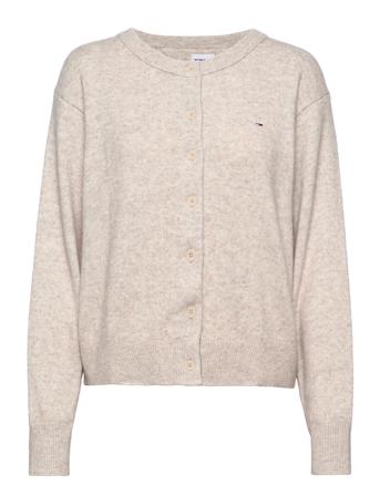 Tjw Crew Neck Cardigan Neuletakki Beige Tommy Jeans