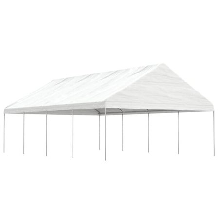 vidaXL Paviljong med tak vit 8,92x5,88x3,75 m polyeten