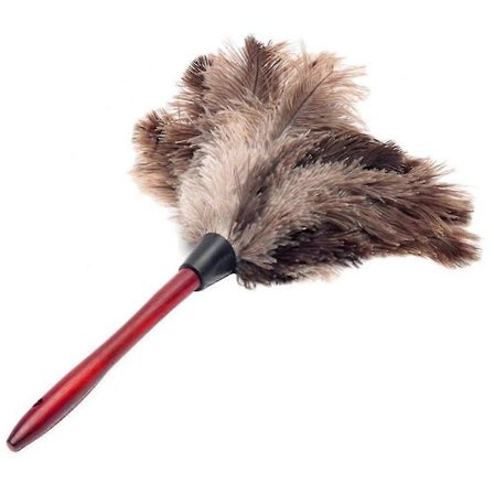 32 cm Strudsefjeder Støvkost Børste Træhåndtag Antistatisk Rengøringsværktøj Husholdningsmøbler