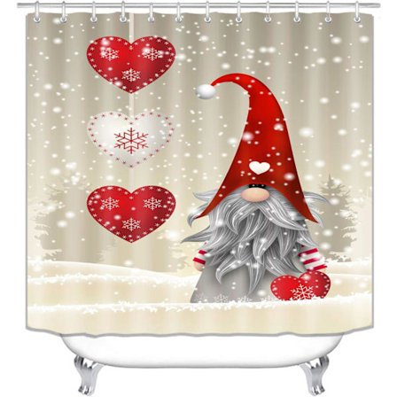 Jultomtar Duschdraperi för Badrum, God Jul Sho