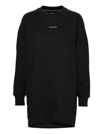 Micro Branding Crew Neck Dress Black Calvin Klein Jeans