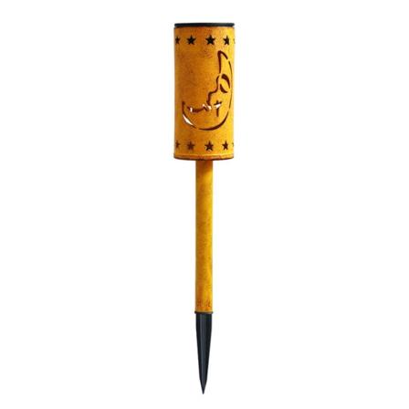 Takorautainen aurinkolamppu ulkopuutarhapihalle vedenpitävä ontto värikäs koristemaisema (kuu),