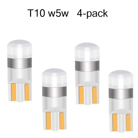 t10 w5w vita, 4-pack, LED-lampor med 1 st 3030smd chip.