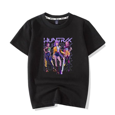 K-Pop Demon Hunter Barn/Kids Hunter/X Pose T-shirt, ålder 7-8, svart.