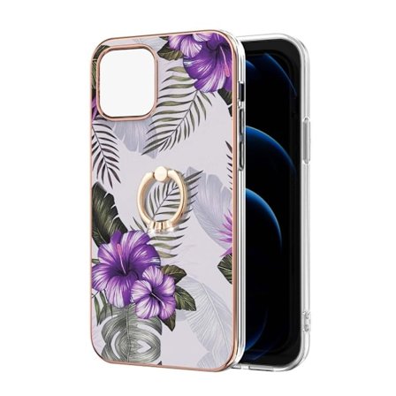 Marmormotiv iPhone 13 skal - Lila Blommor