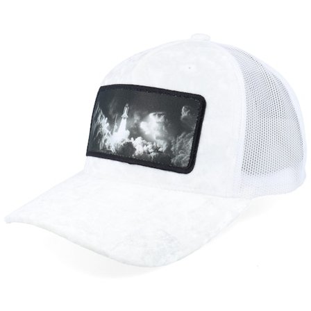 Calza Pennello - Bílá trucker Kšiltovka - Space Shuttle Launch Velvet White Trucker @ Hatstore
