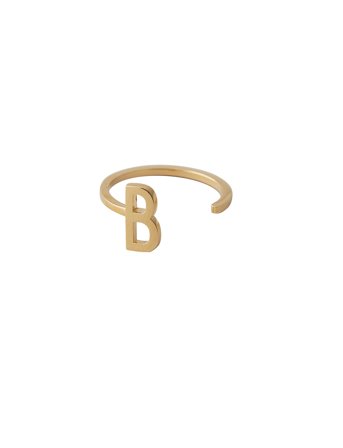 Design Letters Ring A-Z Gold - Gold - ONE SIZE