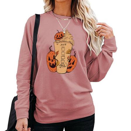 Kvinnor Halloween Tröja Med Rund Hals