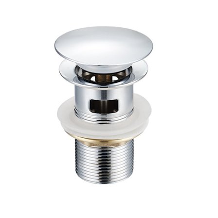 Kromat badeværelsesafløb, pop-up-afløb, afløb med overløb til badeværelsesvaske med 1/4 " hul