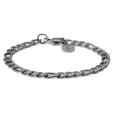 Cosmo Amager Silver-Tone Figaro Chain Bracelet for Men - Steel bracelets