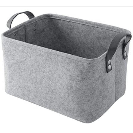 Filtkorg, Förvaringskorg, Filtförvaring, med Handtag, kompatibel Kläder, Handdukar, Toalettartiklar, Böcker (Grå)