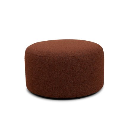 Monaco Pouf, Kupfer Bouclé Plüsch-Hocker, runder Statement-Hocker für das Wohnzimmer, weicher Stoff, elegantes Design, Maße Ø47cm.