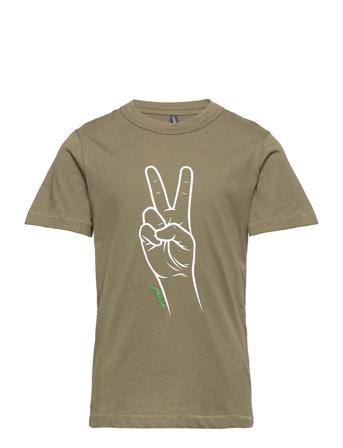 Kobpeace Reg S/S Tee Box Jrs T-shirts Short-sleeved Vihreä Kids Only