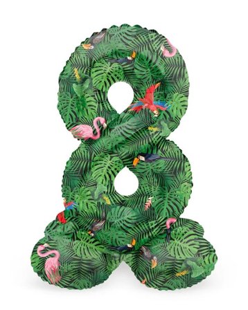 Sifferballong Stående Jungle Vibe 72 cm "0-9" Siffra 8 - Partyninja.se