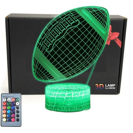Fotboll 3D Illusion LED Sovrum Bordslampa Dekor Nattlampa