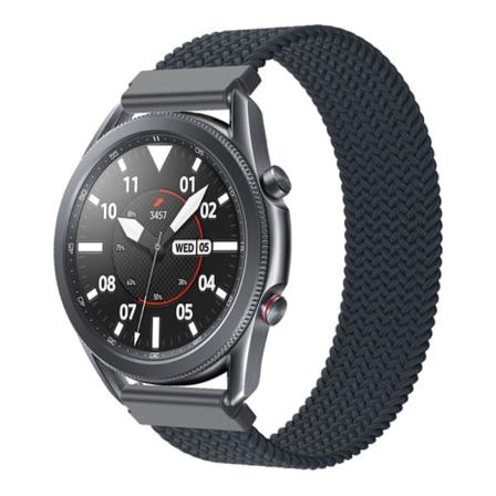 Samsung Galaxy Watch 3 (45 mm) klockarmband i elastisk nylon - Charcoal Storlek: Xs Svart