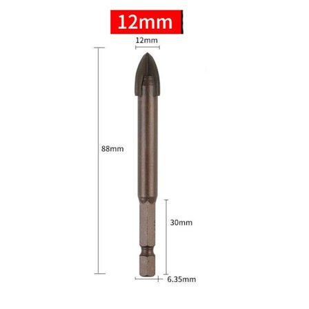 Cross Hex Kakelborr 12MM