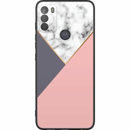 Motorola Moto G50 Svart Skal Marble Cut