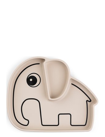 Done by Deer Silicone Stick&Stay Tallerken Elphee Sand - Beige - 21X 17X 2.5CM