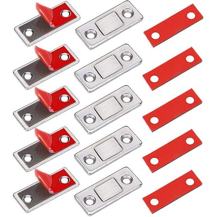 5 stk. magnetisk lås til skabslåger, ultratynd dørmagnet, skuffe, selvklæbende dørmagnetlås, møbelmagnet, dørstopper til altan