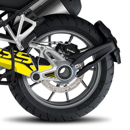 Kit Autocollants Protection Bras Oscillant Uniracing Jaune - BMW R 1200 GS 2013-2019