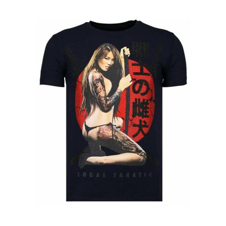 Local Fanatic Killer Bitch Rhinestone - T-shirt - 13-6235N blå, Herr, Herr, Storlek: XL