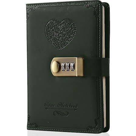 Dagbog med lås til piger - Læder password lås journal søde hemmelige dagbøger notesbog med kombinationslås til kvinder voksne B6 størrelse 5,3x7,8 