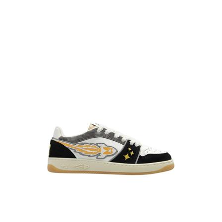 Enterprise Japan, Sneakers Zwart, Dames, Maat:40 EU,leer,Patches