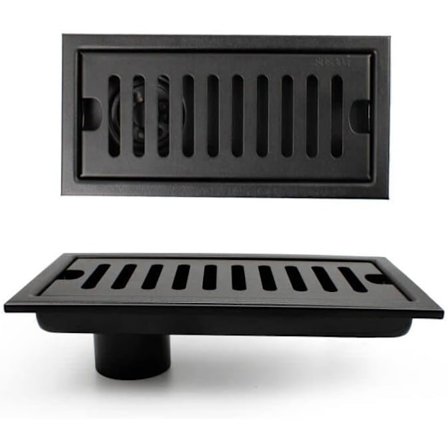 Gulvavløp med luktstopp - rektangulært gulvavløp, 20 × 10 cm