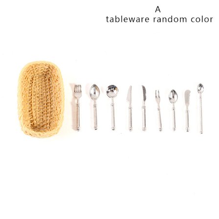 Dockskåp Miniatyr servis Mini lery + korg Leksak För Inredning