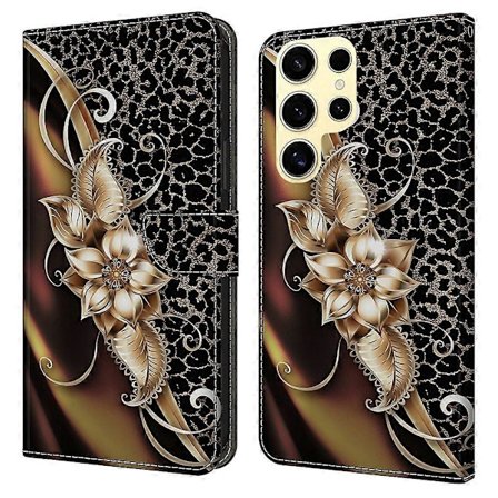 For Samsung Galaxy S25 Ultra Deksel PU Lær Lommebok Telefondeksel med Stativ