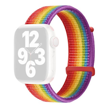 KALEBOL Nylon klockarmband Apple Watch Series 10 42 mm armband - Regnbåge