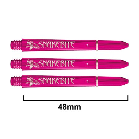 Red Dragon Darts Snakebite Shafts 48mm - 3 Sets Polycarbonate Pink,Professional shafts,Replacement shafts