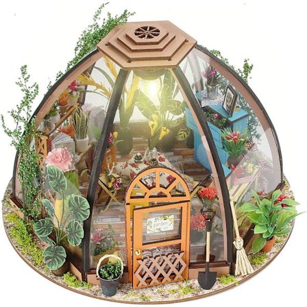 Mini DIY Dollhouse Kit LED Craft Kit Födelsedag Fars dag