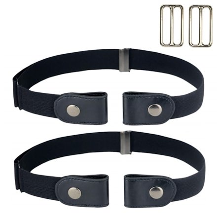 INF Elastiskt skärp utan spänne (one size) Svart 2-pack