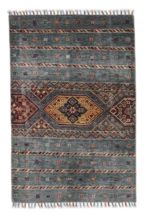 Shabargan Rug Hand Knotted 84X124 Black/Dark Grey Afghanistan