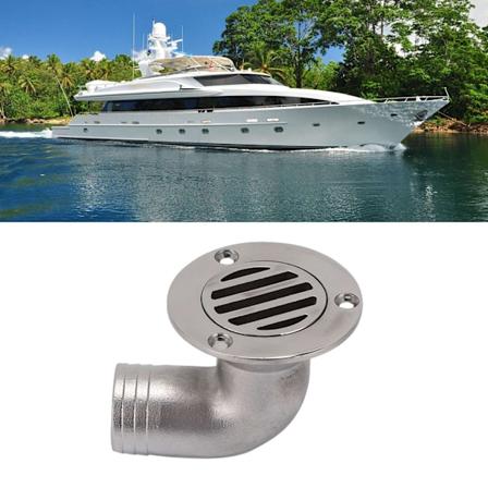 90 Graders Däckavloppsspjäll 1,5 tum OD 316 Rostfritt Stål VVS-kopplingar för Marin Båt Yacht