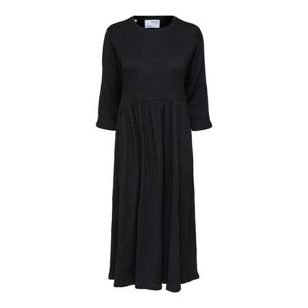 Selected Femme Midi Kjole Sort, Dame