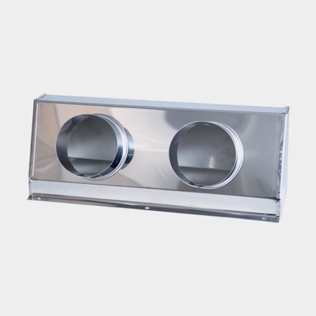 Ventilation box, 320 mm, 2 x 76 mm (3") ventilation hose