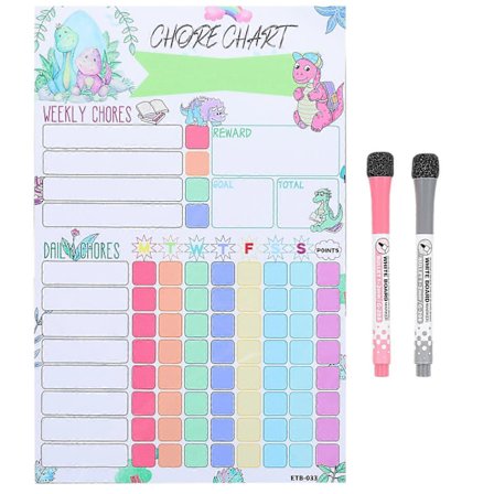 1 Sæt Magnetiske Børne-Opgavetavle Husholdningsopgavetavle Genanvendelig Adfærdstavle Børnetilbehør