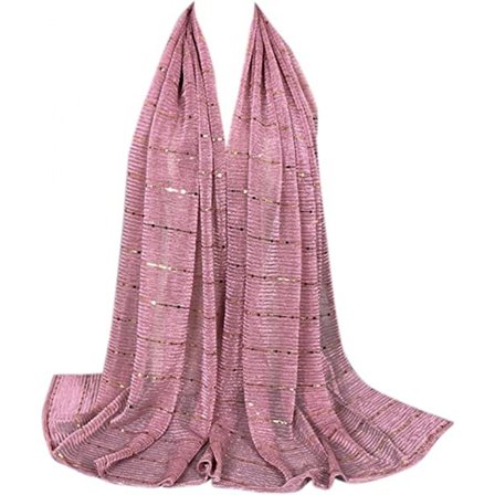 Naisten pehmeä sifonki paljetti pitkä huivi huivi muoti muslimi huivi huivi, mukava ja hengittävä, 71x30 tuumaa