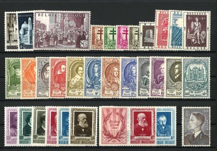 Belgien - Komplet årgang 1952 - Postfrisk