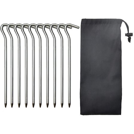 Campingpløkker, pløkker teltpløkker, med opbevaringspose, 10 stk. teltpløkker, aluminium teltpløkker, 18 cm
