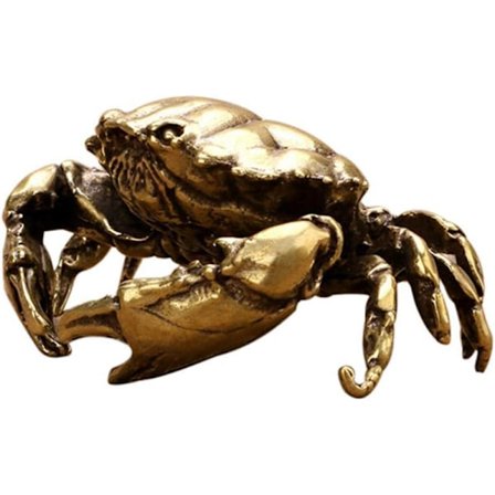 1 stykke (gull) messing krabbe skulptur Fengshui velstand figur