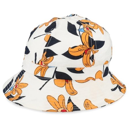 Seeberger - Bianco bucket Cappello - In Tropical Fabric White Cloche @ Hatstore