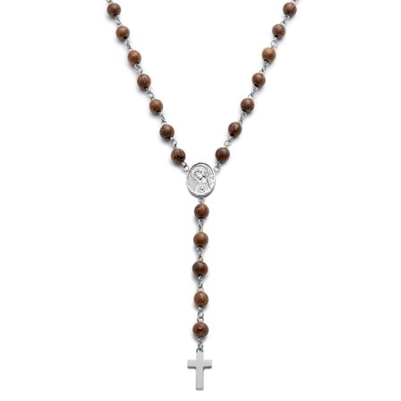 Varietas | Růženec z chirurgické oceli a dřevěných korálků pro muže - Růžence