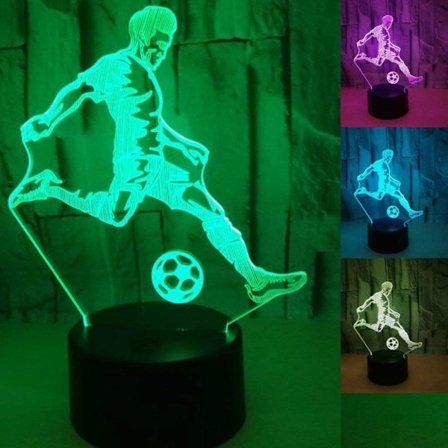 3D Fotbollsspelare LED Nattlampa Illusion 7 Co