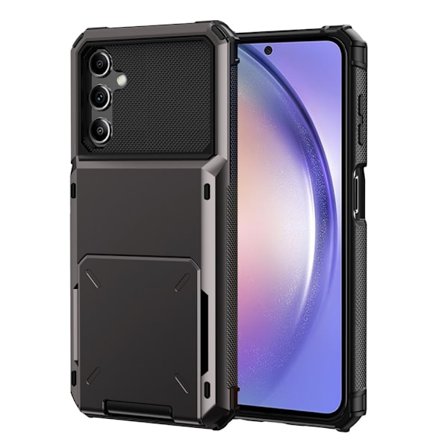 SKALO Samsung A54 5G Armor Suojakuori korttikotelo - Musta