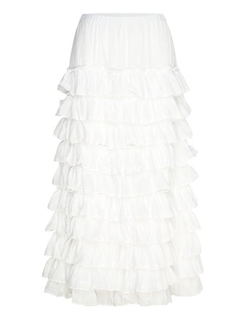 Weekday Frilled Maxi Skirt - White - S